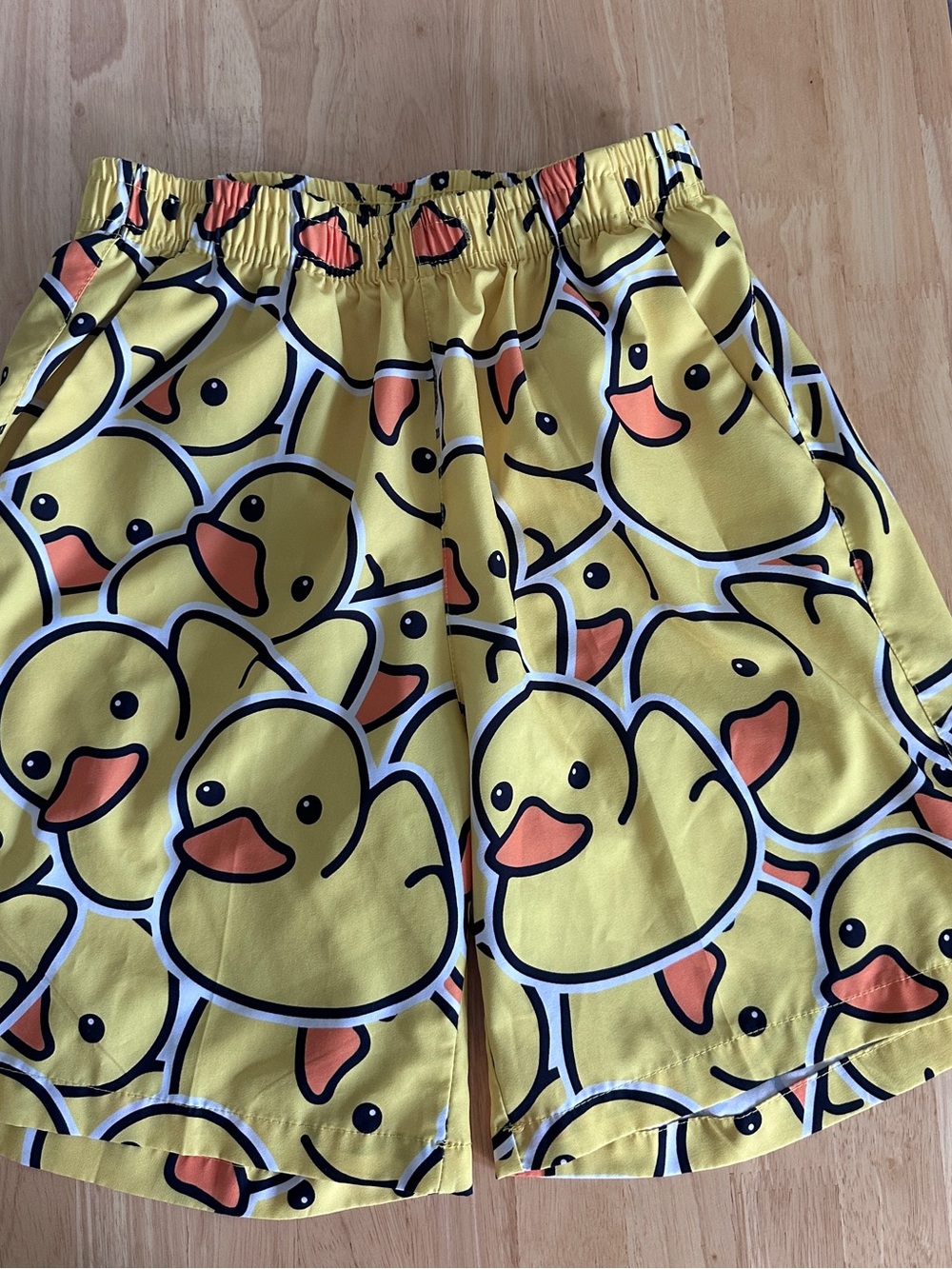 Source Unknown Yellow Duck Print Men’s Swim Trunks